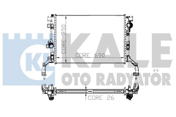 KALE OTO RADYATÖR radiatorius, variklio aušinimas 273700